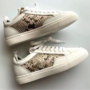 Steve Madden Bliss Sneakers White Gold Snakeskin 9